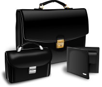 briefcase, purse, suitcase