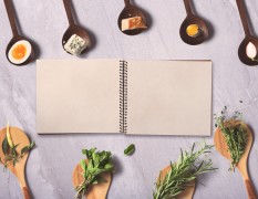menu, notebook, background
